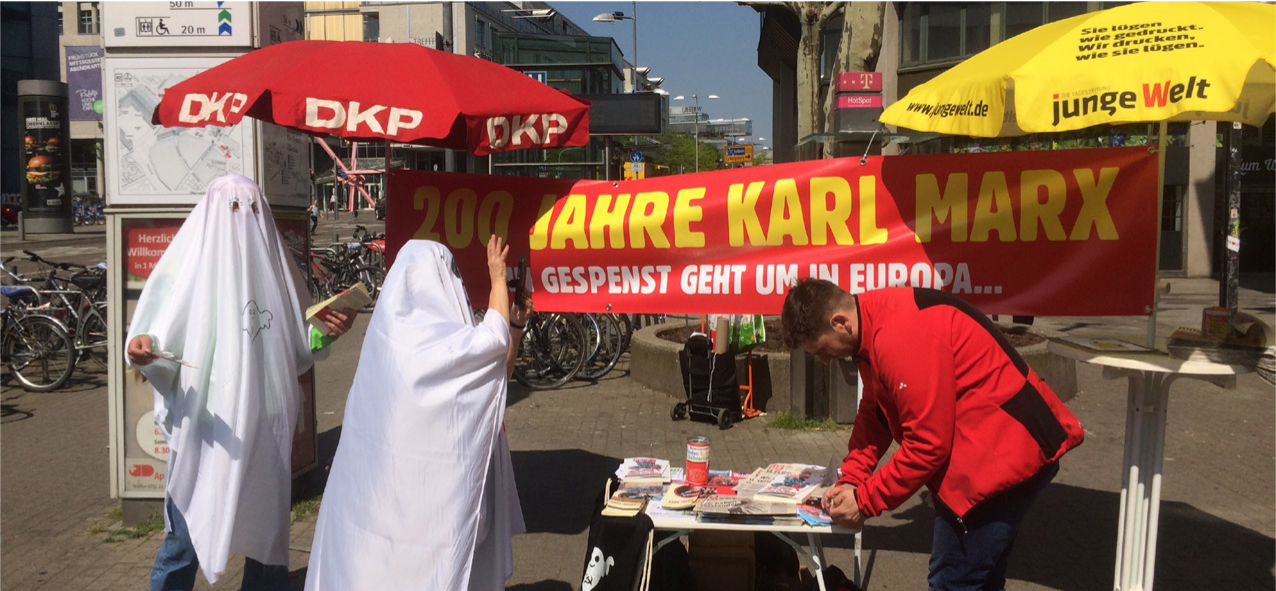 Bild von der Aktion ein Gespenst geht um in Europa zu 200 Jahre Karl Marx